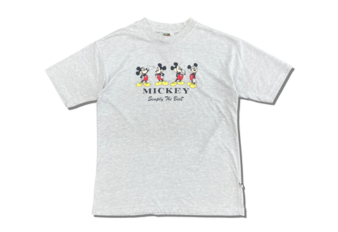  Vintage 90s Mickey Mouse Big Logo Simply The Best Tee Grey 
