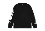  STUSSY STACKED PIGMENT DYED LS TEE BLACK 