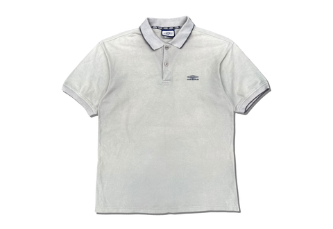  Vintage 90s Umbro Logo Polo Shirt Light Grey 