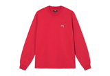  STUSSY STOCK LOGO LONG-SLEEVE CREW SHIRT (RED) 