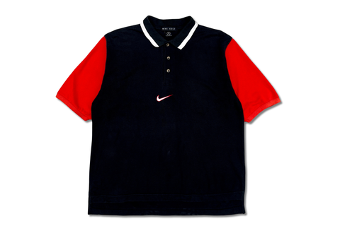  Vintage Nike Golf Polo Shirt Black Red 