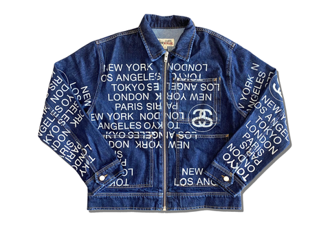  Stussy Zip Work Jacket City Link Denim 