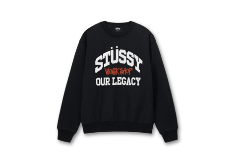  Stussy x Our Legacy Work Shop Collegiate Crew Pigment Dyed Black 