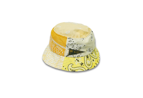  Kapital Bandana Patchwork Yellow Bucket Hat 