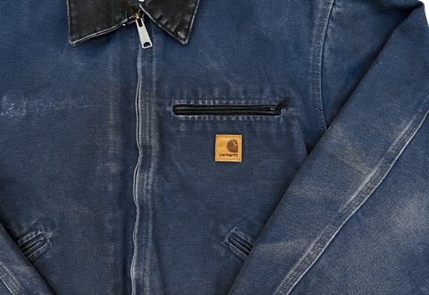  Vintage Carhartt Deep Blue Detroit Blanket Lined Jacket 