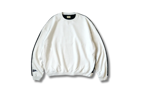  Kapital 2 Tone Big Bone Crewneck Cream Black Sweatshirt 