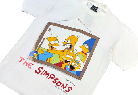  Vintage SSI Express The Simpsons Family Potrait Matt Groening Tee White 