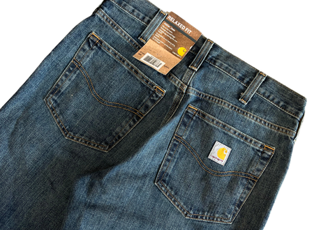  Carhartt Blue Frontier Relaxed Fit Holter Jeans 