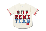  Supreme Denim Baseball Jersey White FW22 