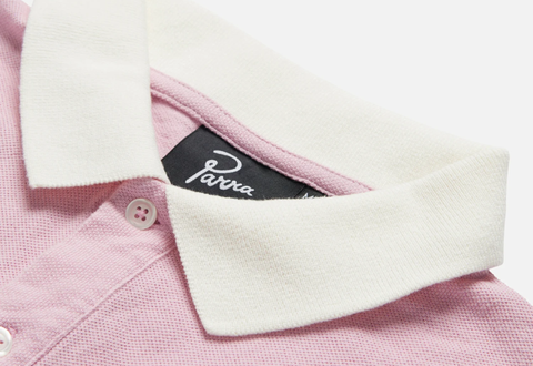  by Parra Winged Logo Polo Shirt (Pink/Off White) 