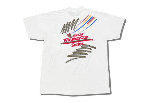  Vintage Early 90s NASCAR Winston Cup Series Pocket Tee White 