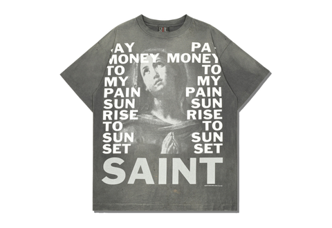  Saint Michael High Street Burning Dollar Print Tee Grey 