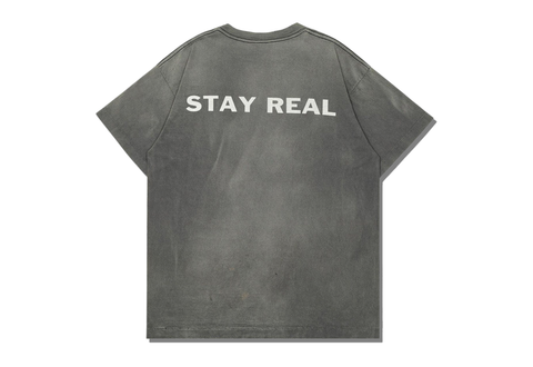  Saint Michael High Street Burning Dollar Print Tee Grey 