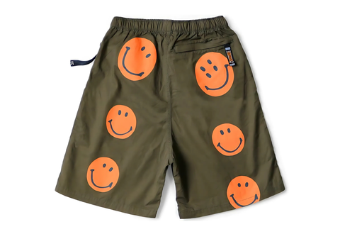  Kapital Shorts Yellow Smiley Rainy Shorts Olive Orange 