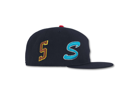  Supreme x New Era S Logo New Era Fitted Navy Hat 