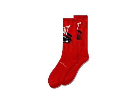  Saint Michael Eye Logo Socks Red 