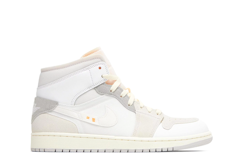  Air Jordan 1 Mid SE Craft Inside Out White Grey 