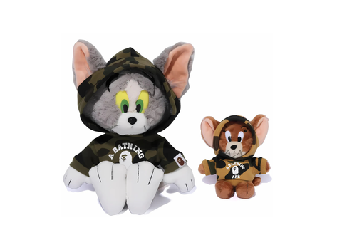  Bape X Tom And Jerry 85th - 1st Camo Hoodie Doll Set M 