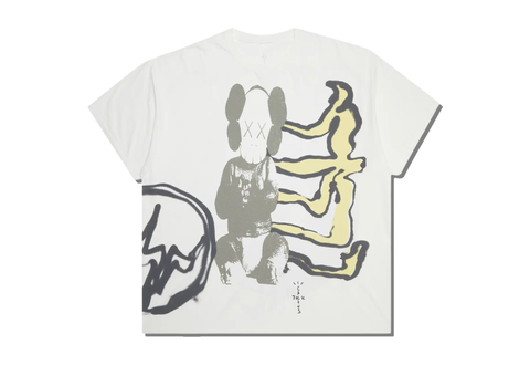  Travis Scott Cactus Jack x Kaws For Fragment Tee Aged Yellow 