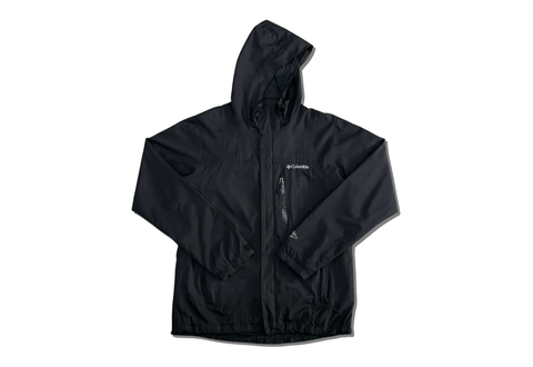  COLUMBIA OMNI-TECH Hiking Outdoor Jacket Waterproof Breathable Black Full Zip Hoodie 