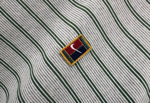  Vintage 90s Nike Tennis Polo Stripes Shirt Grey Green 