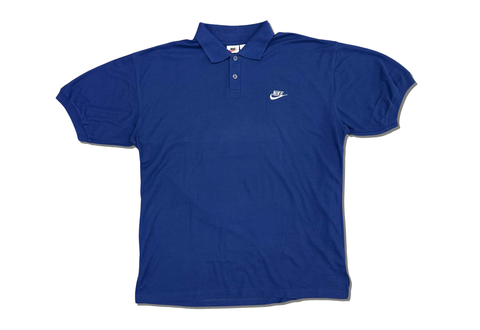  Vintage 90s Nike Logo Polo Shirt Navy 