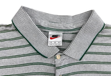  Vintage 90s Nike Tennis Polo Stripes Shirt Grey Green 