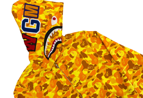  BAPE x PUBG Shark Full Zip Hoodie Orange 