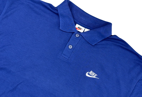  Vintage 90s Nike Logo Polo Shirt Navy 