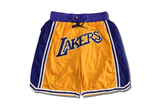  Just Don Los Angeles Lakers Basketball Shorts Yellow 1996-97 