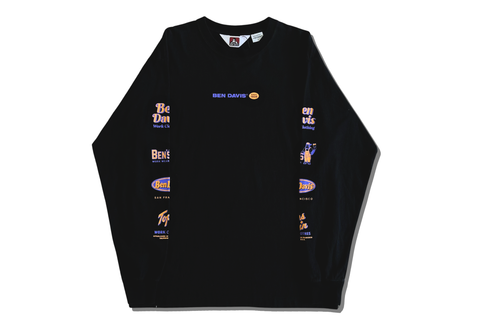  Vintage Ben Davis Sleeve Banner Logo L/S Tee Black 