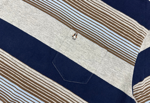  Hush Puppies Striped Tee Grey 