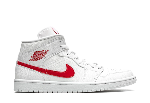  Air Jordan 1 Mid White University Red (Women's) 