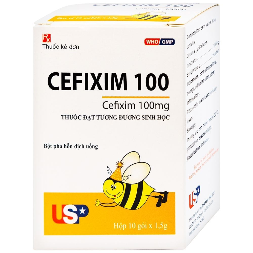 Cefixim 100mg Hộp 10 Gói Thuốc Kháng Sinh Điều Trị Nhiễm Trùng