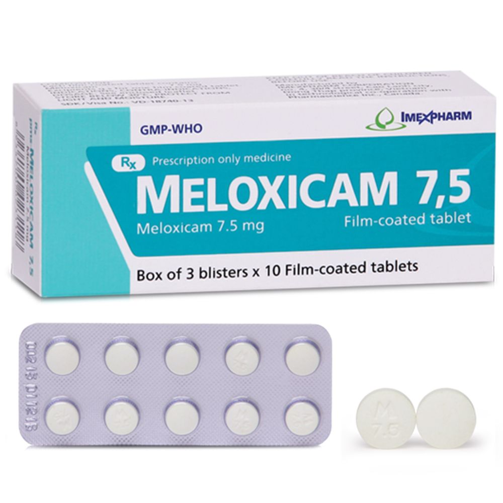 Thuốc Giảm Đau Chống Viêm Meloxicam 7.5mg, 3 Vỉ X 10 Viên / Hộp