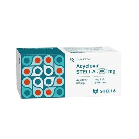 Acyclovir Stella 800mg Hộp 35 Viên Thuốc Kháng Virus Điều Trị Herpes Simplex