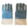 Leather Gloves For Welding, 30cm, Blue/White