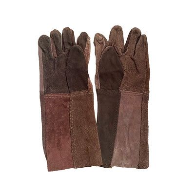 Long Leather Gloves For Welding, Brown