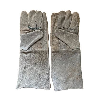 Long Leather Gloves For Welding, Blue