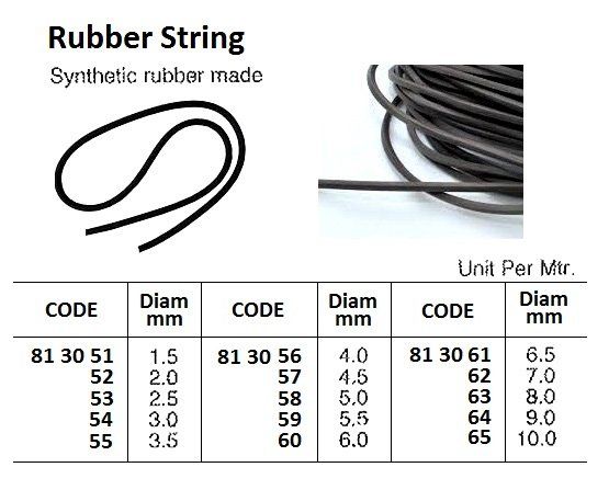 Rubber String 2.5mm Diam - IMPA 813053