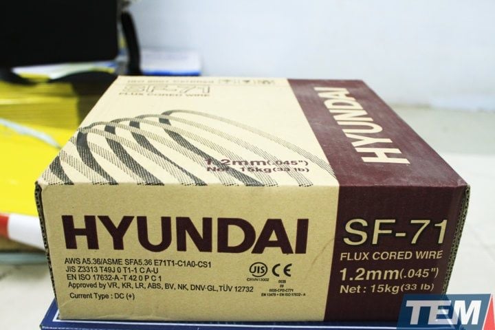 Dây Hàn Lõi Thuốc Hyundai SF71 (1.2mm), E71T-1C, 15kg/Cuộn
