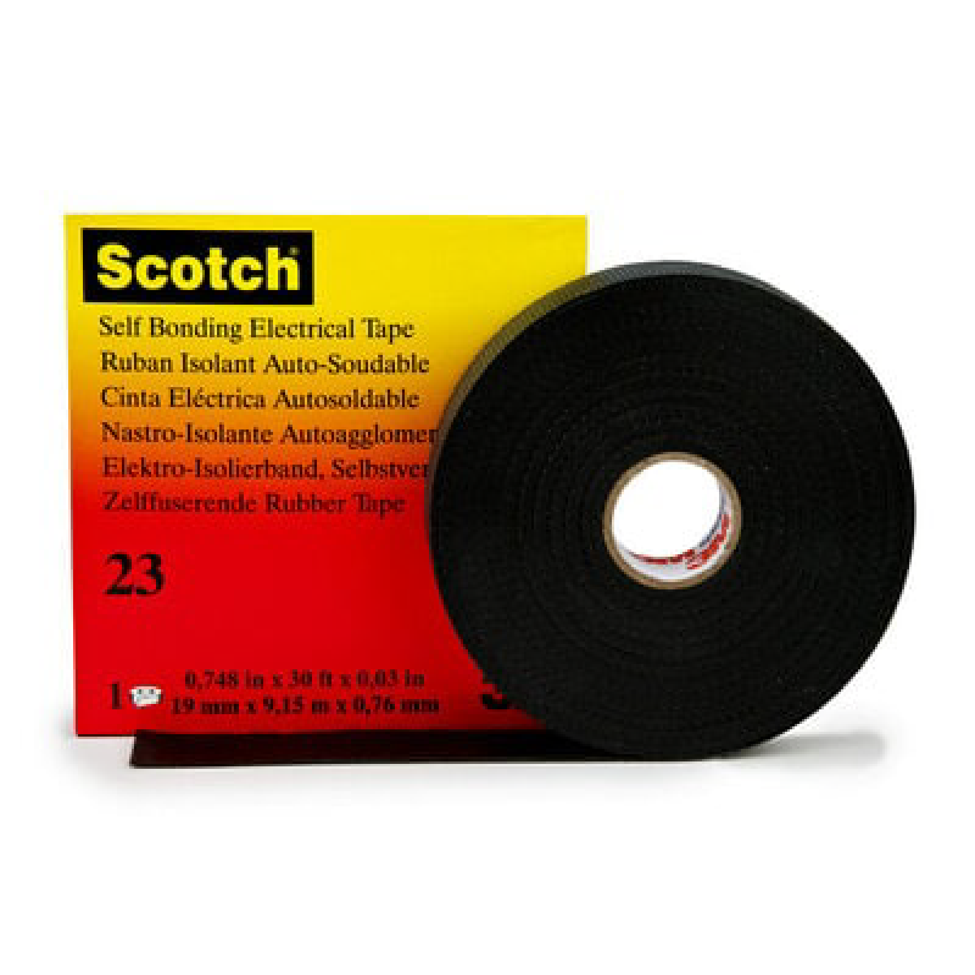 3M Scotch 23 Self Bonding Electrical Tape, 1-1/2 in x 30 ft, Black