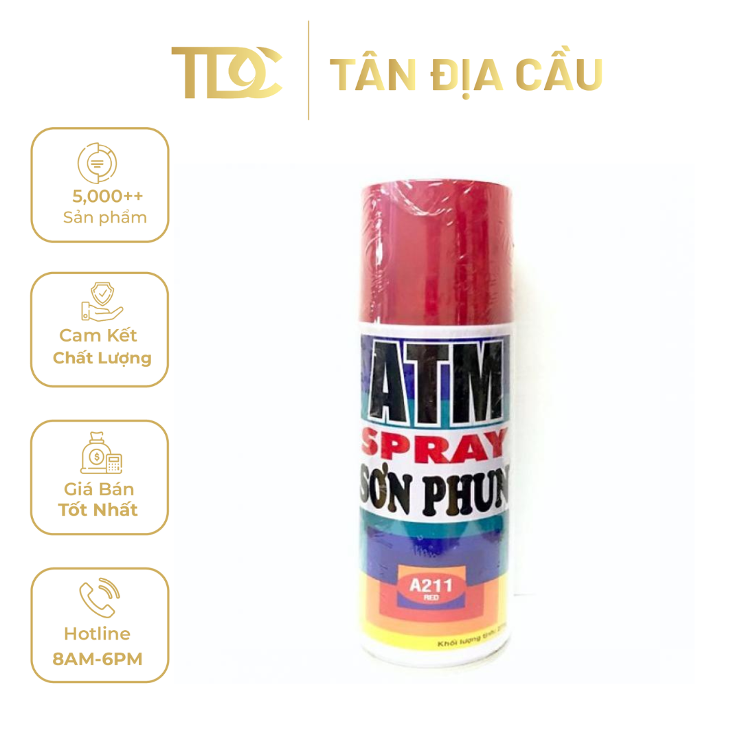 ATM Spray Acrylic Lacquer (A211 Red), Pack of 12
