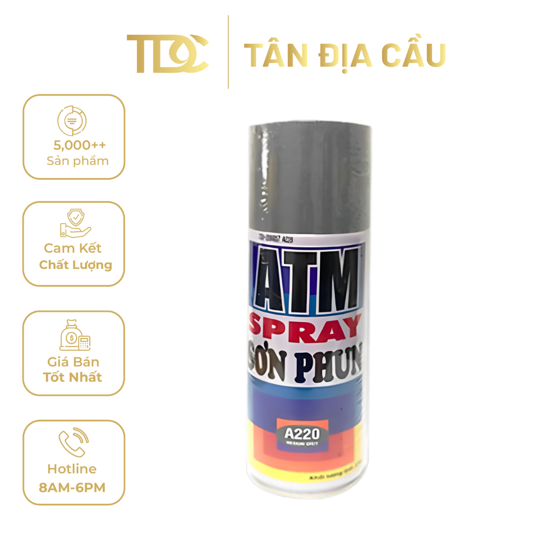 ATM Spray Acrylic Lacquer (A220 Grey), Pack of 12