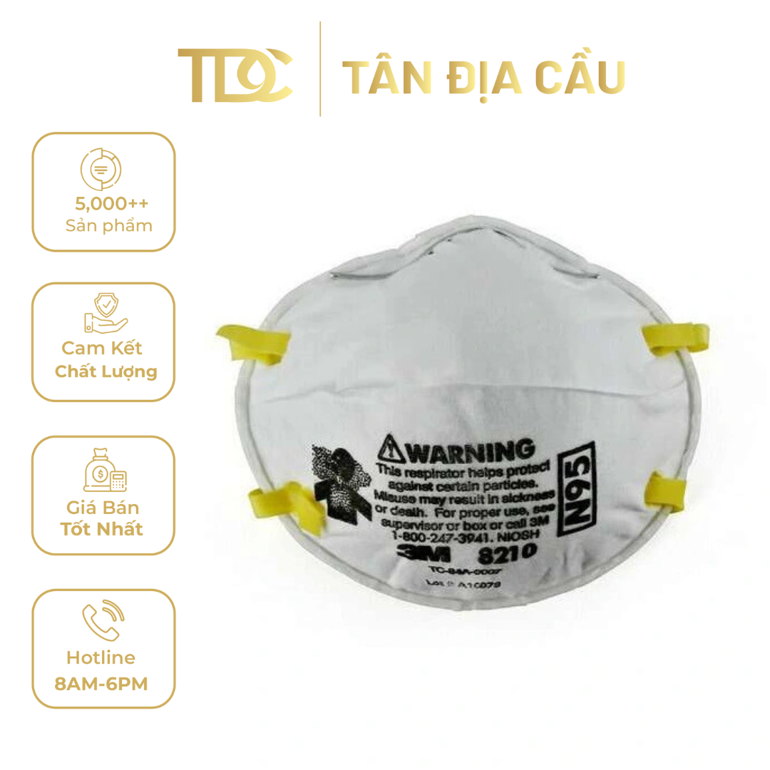 Khẩu Trang Lọc Bụi Bảo Vệ Hô Hấp 3m™ 8210, N95, 20 Cái/Hộp