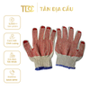 PVC Dotted Cotton Yarn Non-slip Work Gloves, Red/Orange, 60gr
