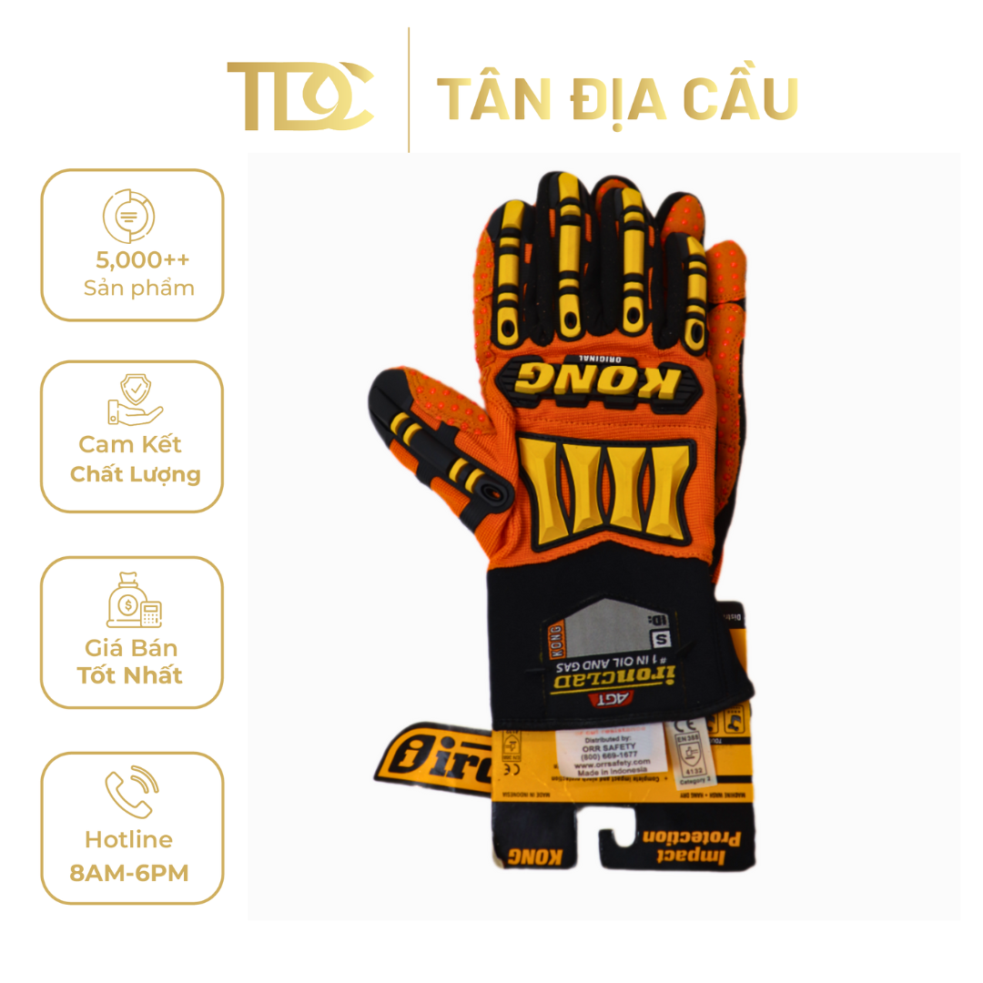 Ironclad KONG SDX2-05-XL Original Oil & Gas Safety Impact Gloves, XL, Orange