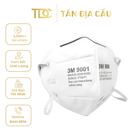 Khẩu Trang Lọc Bụi Bảo Vệ Hô Hấp 3M 9001, 50 Cái/Hộp 500 Cái/Thùng