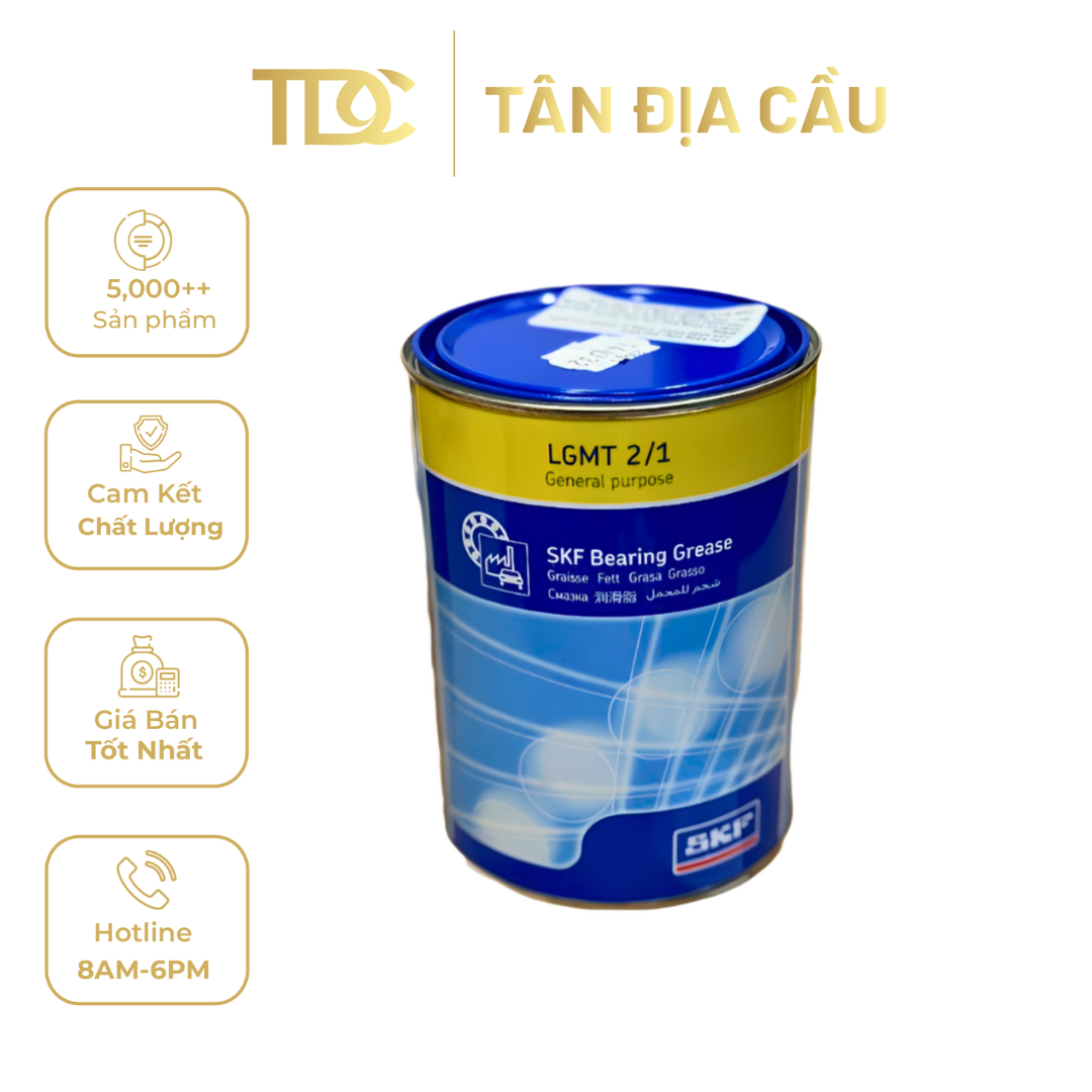 SKF LGMT 2/1 General Purpose Industrial and Automotive NLGI 2 Grease, 1kg/2.2lbs Can
