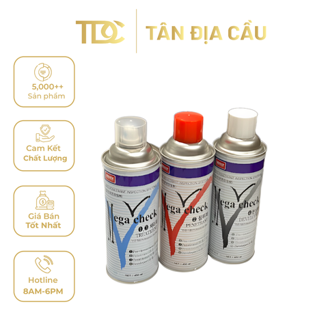 Bộ Hóa Chất Kiểm Tra Vết Nứt Mối Hàn Megacheck Nabakem 450ml x 3 Chai (Treatment, Penetrant, Developer)
